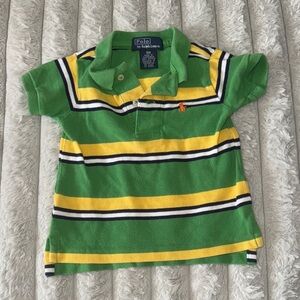 Polo by Ralph Lauren Kids Polo Shirt - Green and Yellow Stripes
